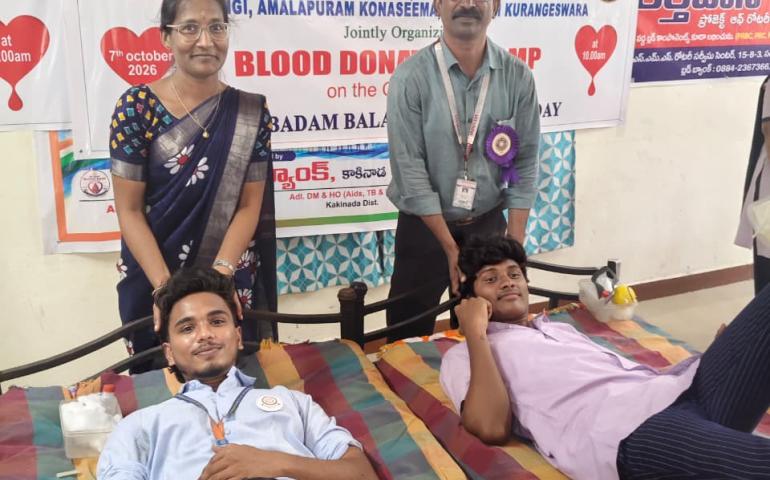 Blood donation camp organized by VK, Amalapuram at SIET, Cheyyaru