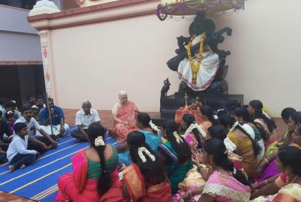 Sri. Manikumar, Music teacher of VKV, kanyakumari initiating the function by invocation.