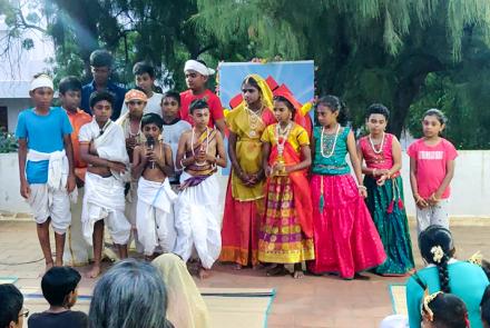 Children after presenting a Drama during Krishna Jayanti at Madurai