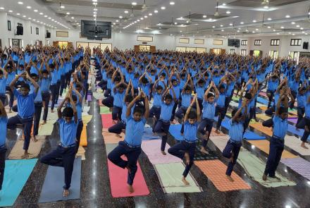 Yoga session during IDY celebration in VKV Kanyakumari