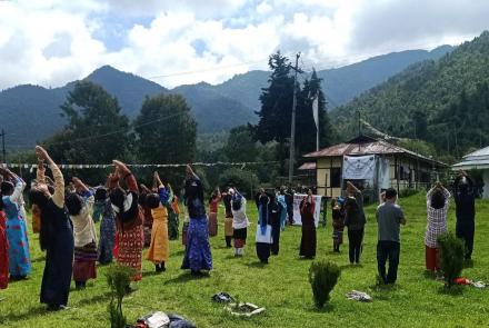 International Day of Yoga programme by VKV Shergaon