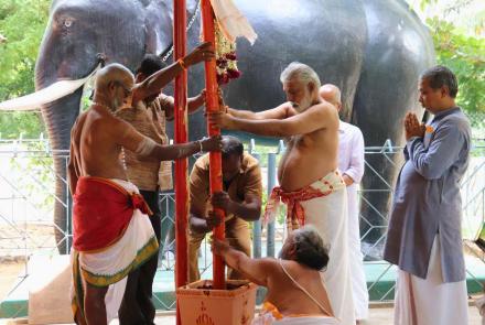 Panthakkaal Naduthal Ceremony at Sri Ekakshara Mahaganapati Temple, Vivekanandapuram