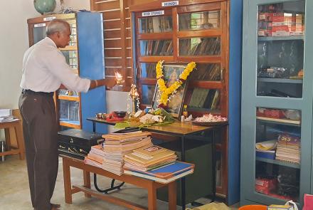 Saraswati Puja Celebration and Vidyarambham at VKV Kanyakumari