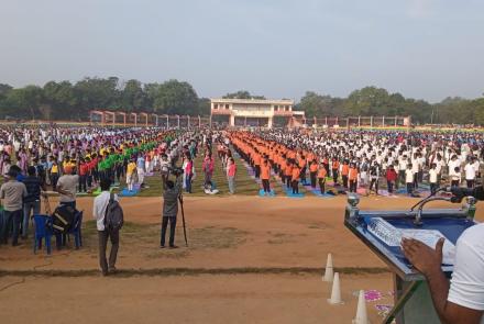 Mass Surya Namaskar event at Tirupati