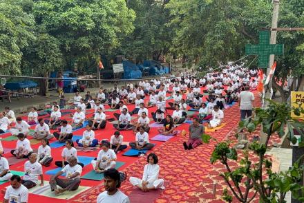 International Day of Yoga Celebration at Hebbal Kempapura in Bengaluru