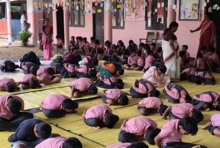 International Day of Yoga 2026 celebration at Sree Saraswathy Vidyanikethan in Edavilangu