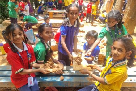 Eco-Friendly Clay Ganesha Making Activity at VKV Kallubalu